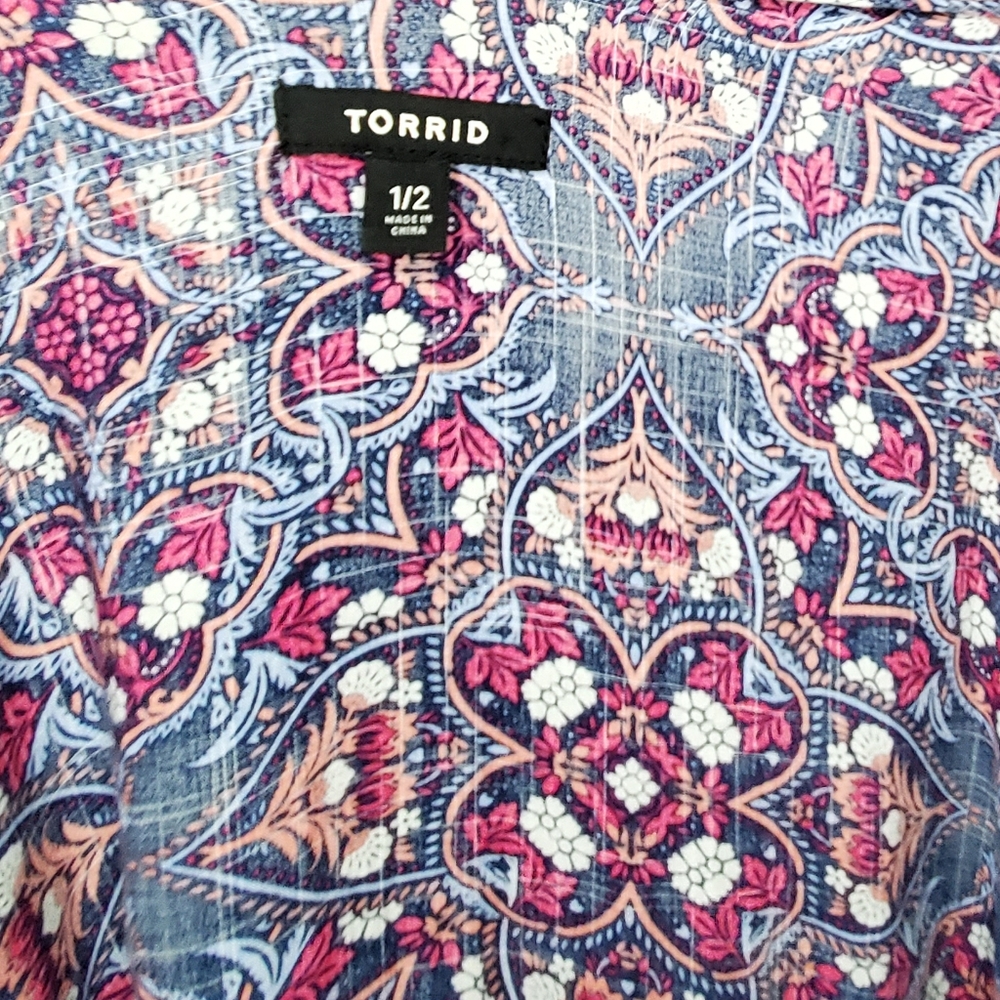 Torrid Kimono Gauze Long Cardigan Size 1/2 - Picture 3 of 7